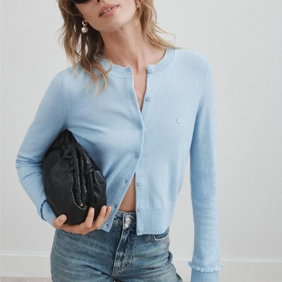 Sandro Light Blue Cardigan Sweater - Picture 3 of 6